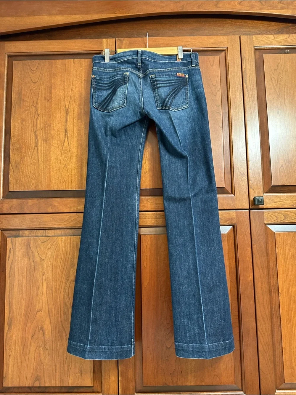 7 For All Mankind Dark Blue Wide-Leg Jeans mid to low rise 32” inseam - Picture 2 of 4